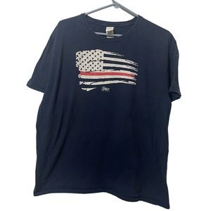 Gildan Shirt Men XL Blue‎ Cotton Shield Republic USA Flag Lightweight Casual Tee
